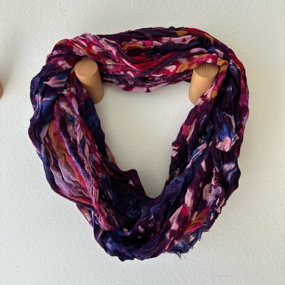 Infinity Scarf Lightweight Multi-Colored With Raw… - image 3